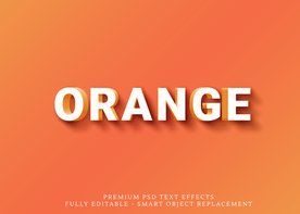 字体样式 橙底白字阴影效果