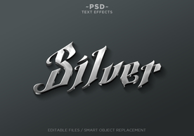 字体样式 银色浮雕效果