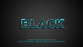 字体样式 黑底蓝框图标标志效果