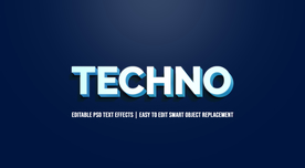 字体样式 蓝底白字阴影效果