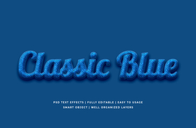 字体样式 蓝底浮雕效果