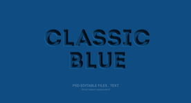 字体样式 经典蓝色雕刻效果