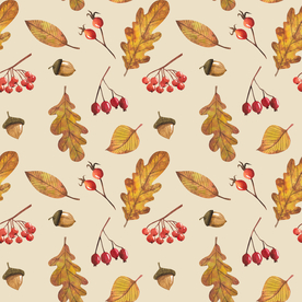 无缝花纹 秋叶静美