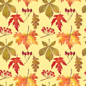无缝花纹 秋叶静美