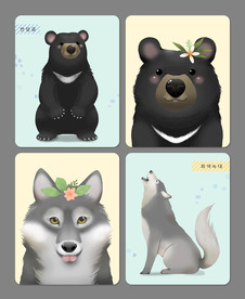 手绘卡通动物图片