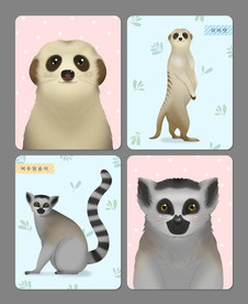 手绘卡通动物图片