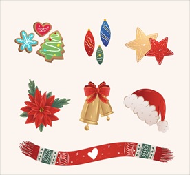 彩色圣诞节物品
