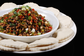 干炒肉沫荷叶饼