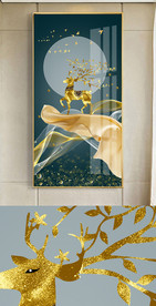 新中式麋鹿装饰画