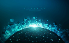 网络科技城市合成背景图片