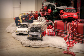 红色高档车模圣诞节玩具