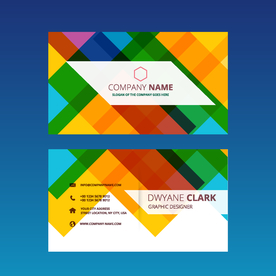 名片模板炫彩名片 蓝色名片 简
