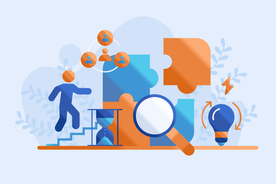 扁平化图形礼物盒与文具