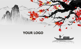 古风复古山水意境大气格局名片