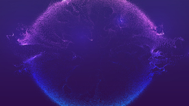 抽象蓝色光点球散落设计素材