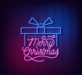 圣诞霓虹灯艺术字