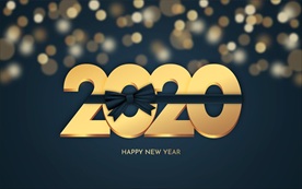 金色2020年艺术字