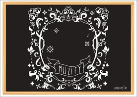 花纹边框粉笔画