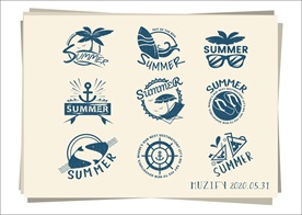 9款入夏日做旧标签