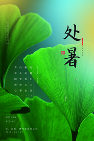 处暑古风传统气节清新海报展板