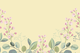 手绘插画花边黄色背景