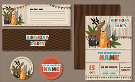 动物生日邀请卡片