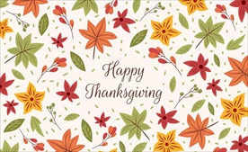 彩色感恩节树叶