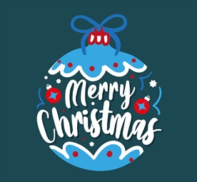 吊球圣诞快乐艺术字