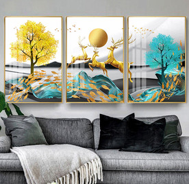 新中式麋鹿装饰画