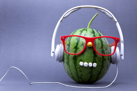 音乐 西瓜 表情 可爱