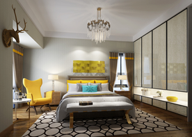 轻奢风格卧室室内效果图