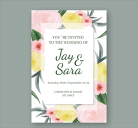 花朵婚礼邀请卡
