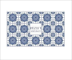 蓝色花纹瓷砖图案