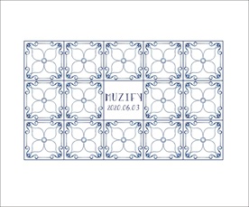 蓝色花卉瓷砖图案