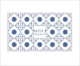 青花色瓷砖图案