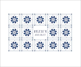 青花色瓷砖图案