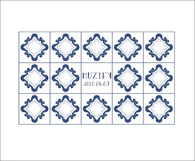 蓝色花纹瓷砖图案