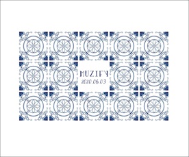 青花色瓷砖图案