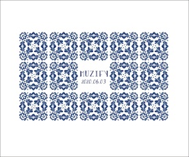 蓝色花卉瓷砖图案