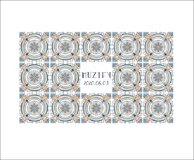 圆形花卉瓷砖图案