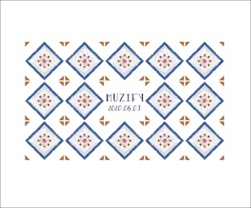 复古蓝瓷砖图案