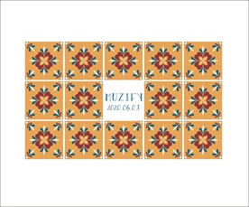 橘黄复古瓷砖图案