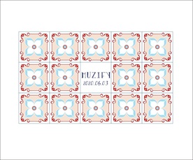 粉色花卉瓷砖图案