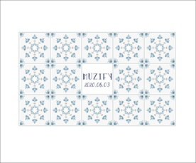 浅蓝花卉瓷砖图案