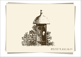 欧式庭院 素描画