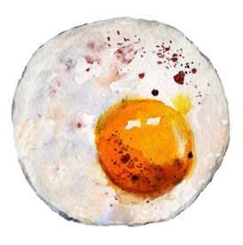 美食料理水彩绘画