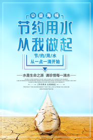 节约用水公益沙漠干旱海报展板