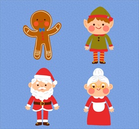 可爱圣诞节人物