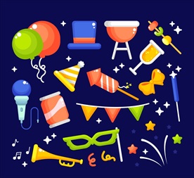 彩色节日庆祝元素