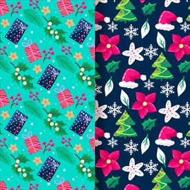 圣诞礼物和花卉背景